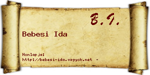 Bebesi Ida névjegykártya